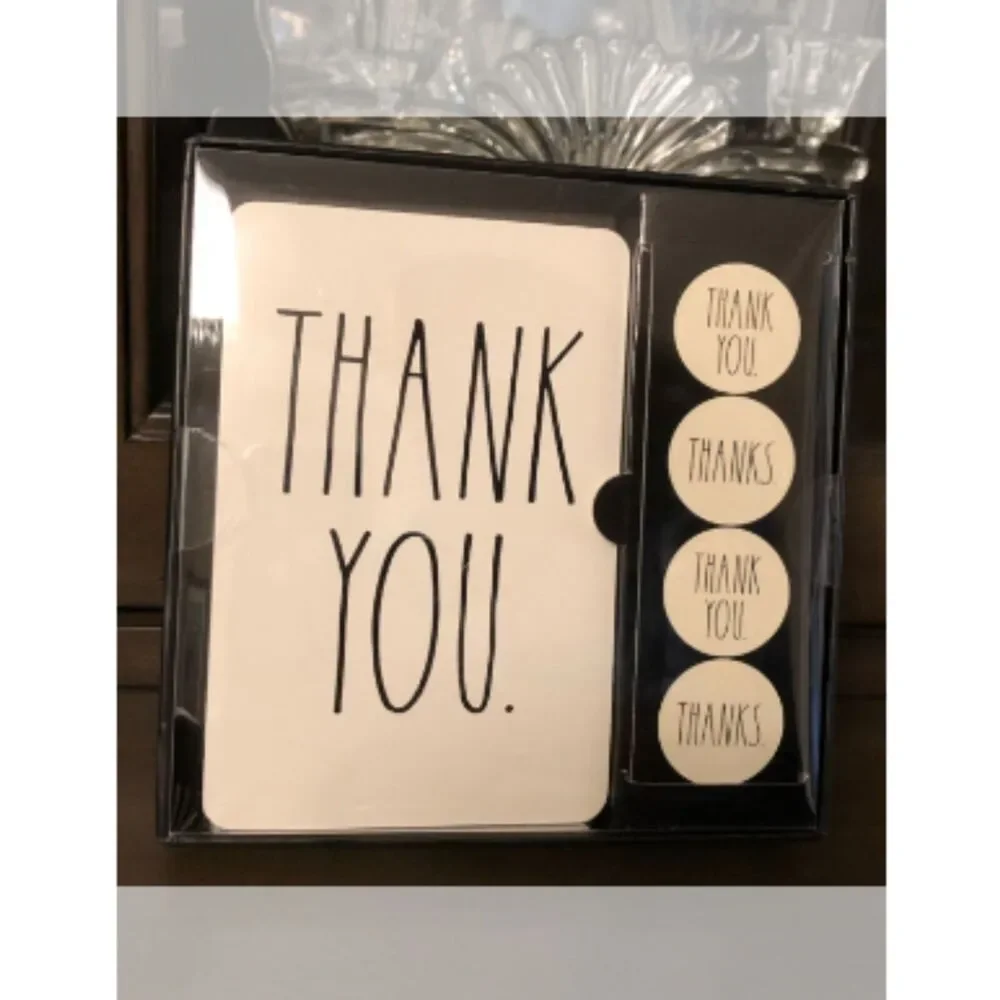 Rae Dunn THANK YOU Note Cards w Stickers & Envelopes 2 Sets Total 24 cards NEW